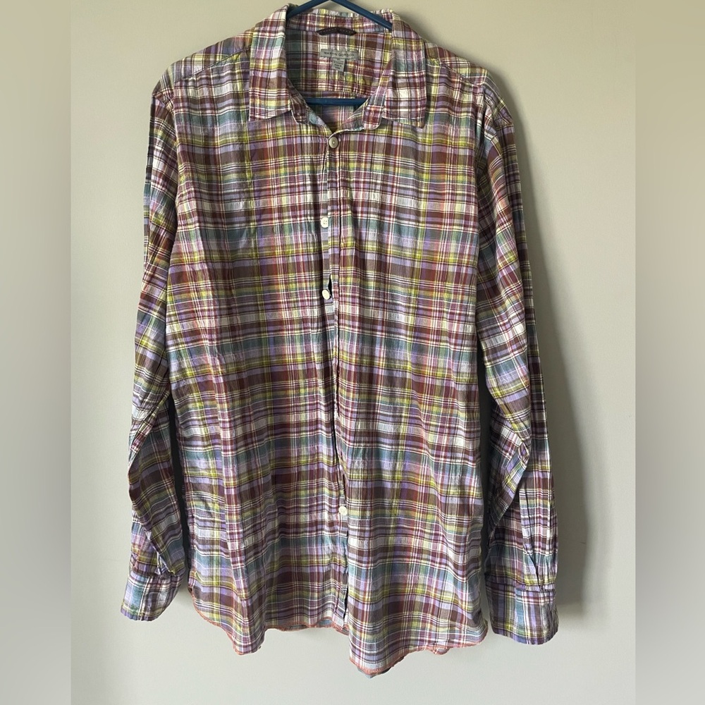 XL Men's Plaid Martin Gordon button down dress shirt. - Picture 2 of 4